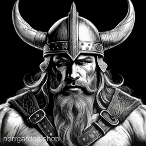 Personligt underlägg i skiffer med viking med hornhjälm – stilren nordisk design