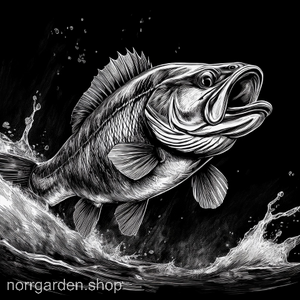 Personligt underlägg i skiffer med abborre i profil – för den som älskar djur och skog