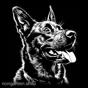Skifferunderlägg med Belgisk Vallhund (Malinois) – stilfull present till hundfantaster