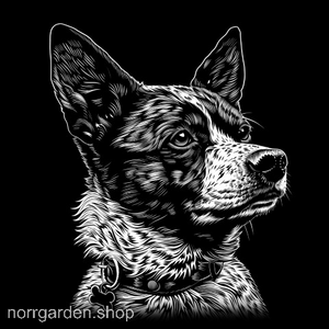 Skifferbricka med lasergravyr av Australisk boskapshund (Blue Heeler) – unik detalj för hem med hund