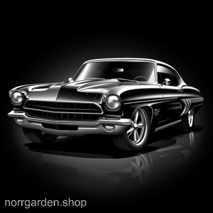 Underlägg i skiffer med motiv av en klassisk muskelbil – en klassisk present för bilentusiaster