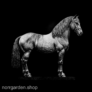 Lasergraverad skifferbricka med Falabella – stilfull presentidé för ridintresserade