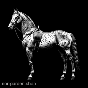 Graverat underlägg med motiv av Fläckig saddlebred – stilfull presentidé för ridintresserade