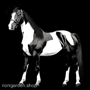 Lasergraverad skifferbricka med Fläckig saddlebred – stilfull presentidé för ridintresserade