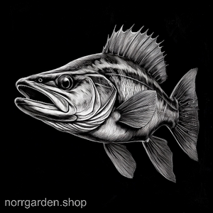 Personligt underlägg i skiffer med gös i profil – för den som älskar djur och skog