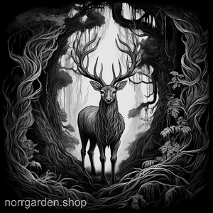 Underlägg i skiffer med motiv av hjort bland träd – perfekt för naturälskare