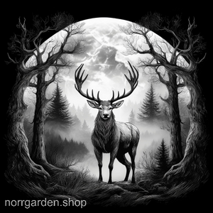 Personligt underlägg i skiffer med hjort och månen i bakgrund – för den som älskar djur och skog
