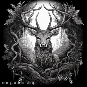 Personligt underlägg i skiffer med hjort i skog – för den som älskar djur och skog