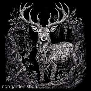 Skifferbricka med graverad hjort med horn – rustik och vildmarksinspirerad present