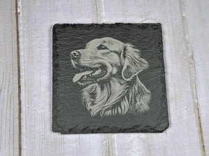 Underlägg i skiffer med graverad hund – perfekt gåva för hundälskare