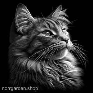 Graverat skifferunderlägg med Maine coon - unik heminredning för kattfantasten