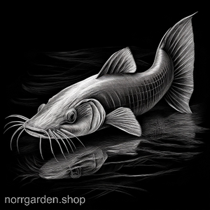 Personligt underlägg i skiffer med mal i vattnet – för den som älskar djur och skog