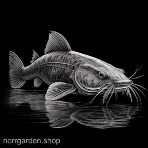 Lasergraverat underlägg i skiffer: mal som simmar – en unik gåva till friluftsmänniskor