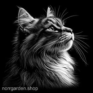 Personligt skifferunderlägg med motiv av Norsk skogkatt - perfekt present till kattvän