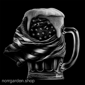 Amerikainspirerat motiv: ölglas med amerikansk flagga – på underlägg i återvunnet skiffer