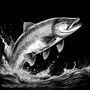 Underlägg i skiffer med motiv av öring som hoppar – perfekt för naturälskare