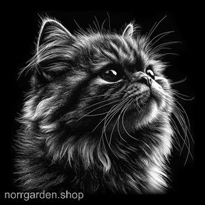 Personligt skifferunderlägg med motiv av Perser - perfekt present till kattvän