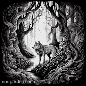 Lasergraverat underlägg i skiffer: räv i tät skog – en unik gåva till friluftsmänniskor