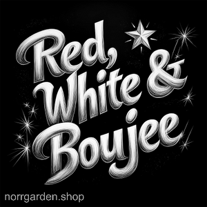 Lasergraverat motiv: red white & boujee-typografi – stilfull hyllning till amerikansk frihet och stil