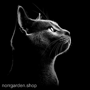 Graverat skifferunderlägg med Russian blue - unik heminredning för kattfantasten