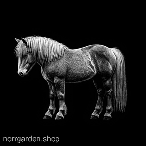 Personligt underlägg i skiffer med Shetlandsponny – unik detalj i hemmet för hästvänner