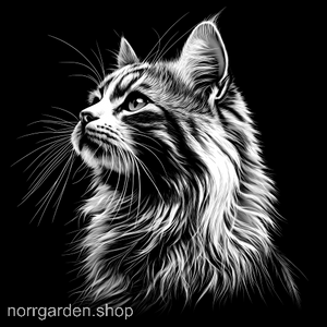 Kattmotiv i skiffer - handgjort underlägg med Sibirisk katt för dig som älskar katter