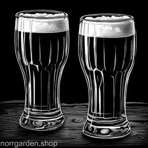 Skifferbricka med graverad stoutglas med skum – perfekt present till ölfantasten