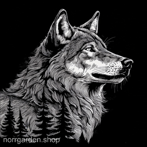 Personligt underlägg i skiffer med varg i närbild – för den som älskar djur och skog