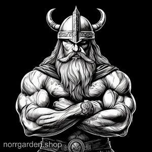 Personligt underlägg i skiffer med viking med korslagda armar – stilren nordisk design