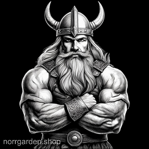 Personligt underlägg i skiffer med viking med korslagda armar – stilren nordisk design