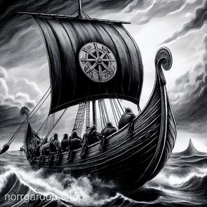 Underlägg i skiffer med motiv av vikingaskepp på vågor – en kraftfull detalj i hemmet