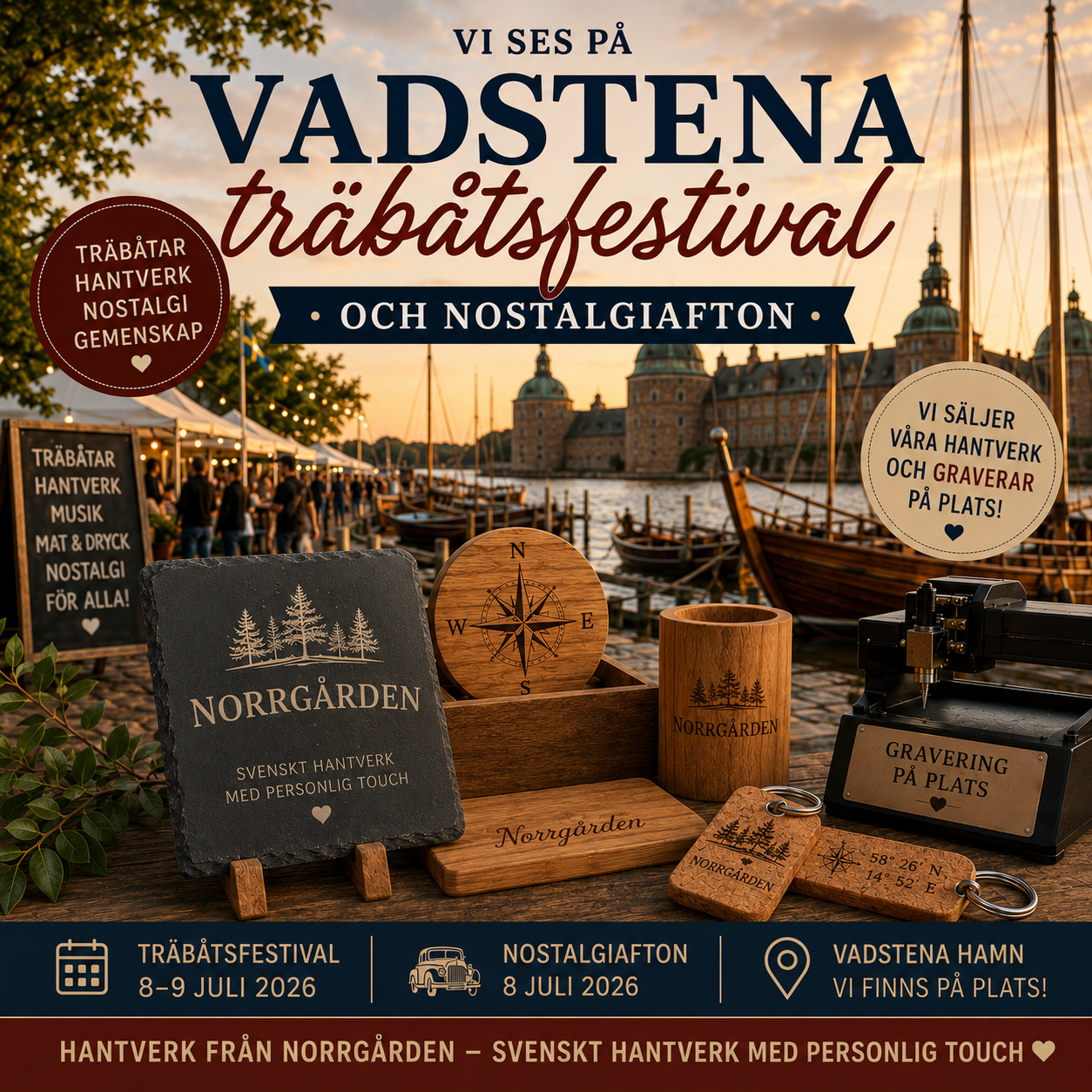 Vi ses på Vadstena Träbåtsfestival 8–9 juli! ⛵💛
