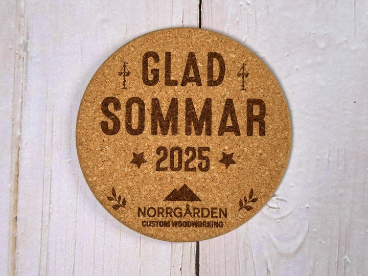Glasunderlägg i kork - graverade med din egen logotyp