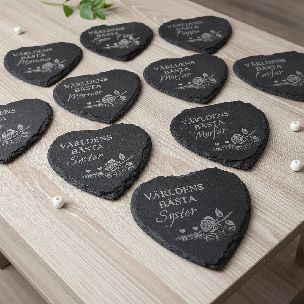 Personalized Engraved Slate Coasters – “World’s Best Mom”, “World’s Best Dad” &amp; More