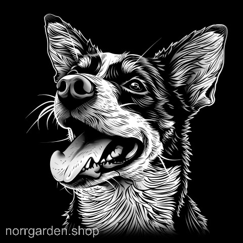 Underlägg i skiffer med graverad Australisk boskapshund (Blue Heeler) – en stilren present för hundälskare