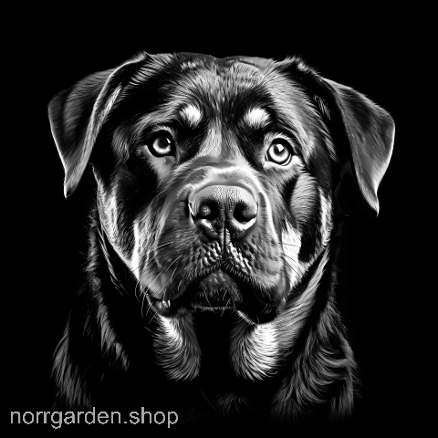 Lasergraverat underlägg i skiffer med Rottweiler – populär present bland hundägare