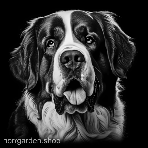Underlägg i skiffer med graverad St. Bernard  – en stilren present för hundälskare