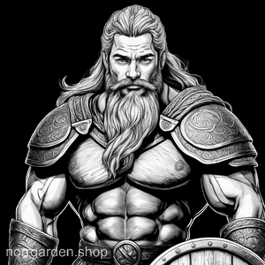 Lasergraverat vikingamotiv i skiffer: viking med rund sköld – perfekt present till historieälskare