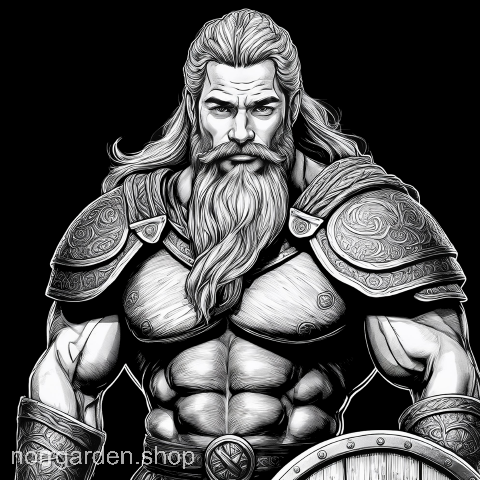 Lasergraverat vikingamotiv i skiffer: viking med rund sköld – perfekt present till historieälskare